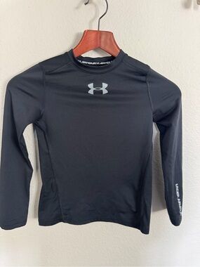 Under Armour Kids' Fitted Black Long-Sleeve Compression Shirt YSM